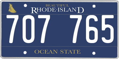 RI license plate 707765