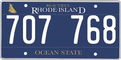 RI license plate 707768