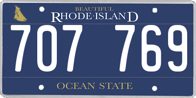 RI license plate 707769