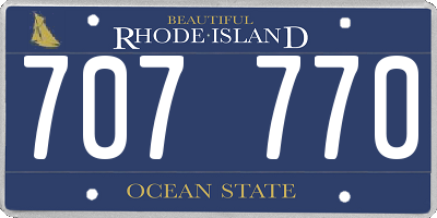 RI license plate 707770