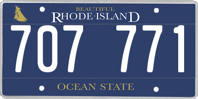 RI license plate 707771