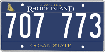 RI license plate 707773