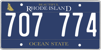 RI license plate 707774