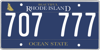 RI license plate 707777