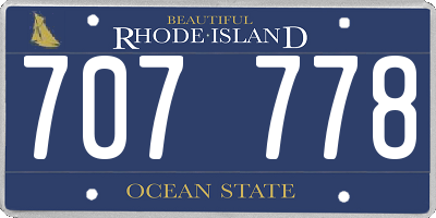 RI license plate 707778