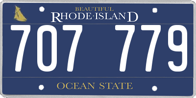 RI license plate 707779
