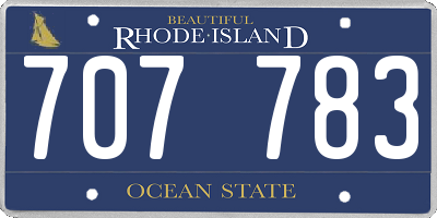 RI license plate 707783