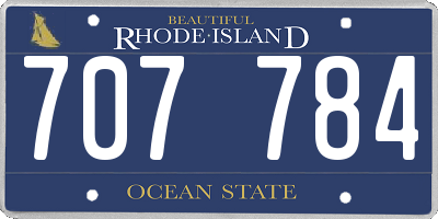 RI license plate 707784