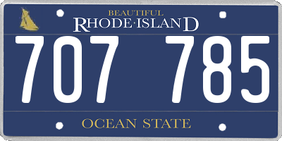 RI license plate 707785