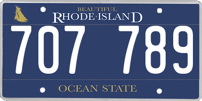 RI license plate 707789