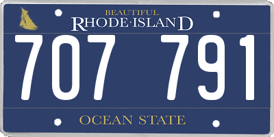 RI license plate 707791