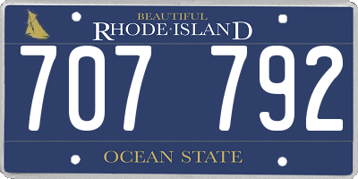RI license plate 707792