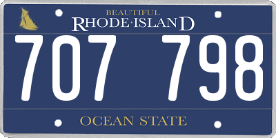 RI license plate 707798