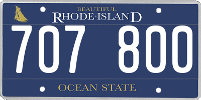 RI license plate 707800