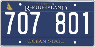 RI license plate 707801