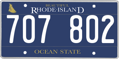 RI license plate 707802