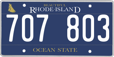 RI license plate 707803