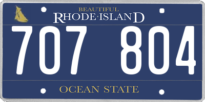 RI license plate 707804