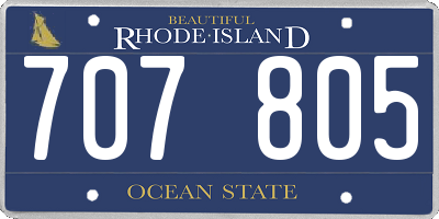 RI license plate 707805