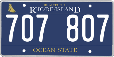 RI license plate 707807