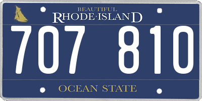 RI license plate 707810