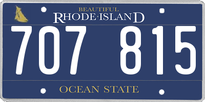 RI license plate 707815