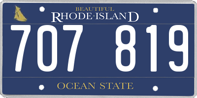 RI license plate 707819