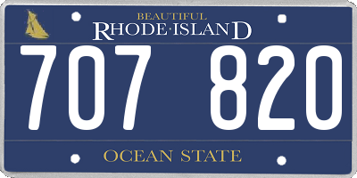 RI license plate 707820