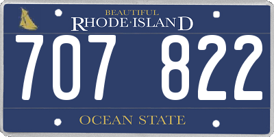 RI license plate 707822