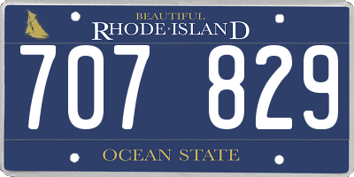 RI license plate 707829