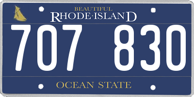 RI license plate 707830