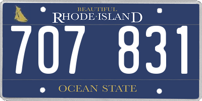 RI license plate 707831