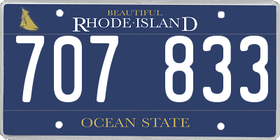 RI license plate 707833