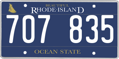 RI license plate 707835