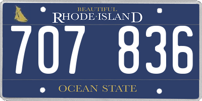 RI license plate 707836