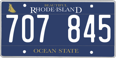 RI license plate 707845