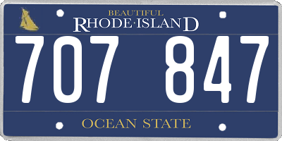 RI license plate 707847
