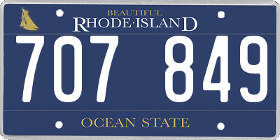 RI license plate 707849