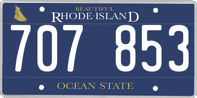RI license plate 707853