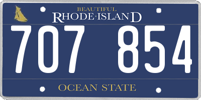 RI license plate 707854