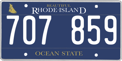 RI license plate 707859