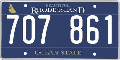 RI license plate 707861
