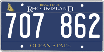 RI license plate 707862