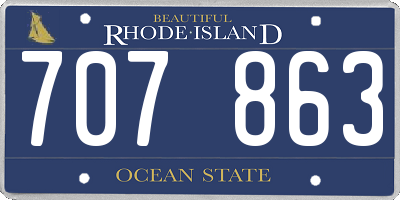 RI license plate 707863