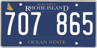 RI license plate 707865