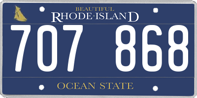 RI license plate 707868