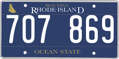RI license plate 707869
