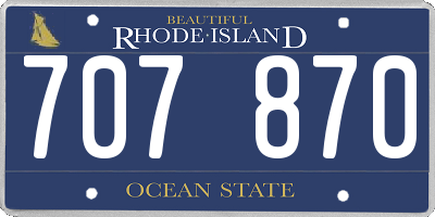 RI license plate 707870
