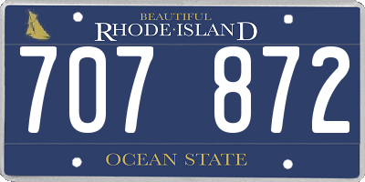 RI license plate 707872