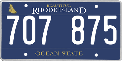RI license plate 707875
